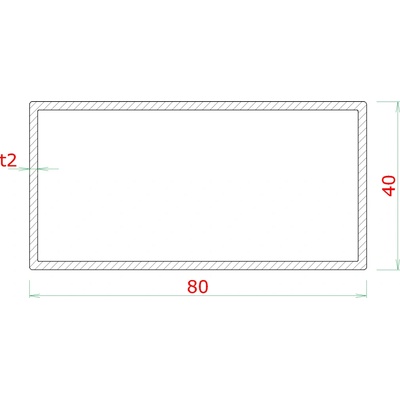 DOPRODEJ profil 80 x 40 x 2 x 1000 mm, broušená AISI 304