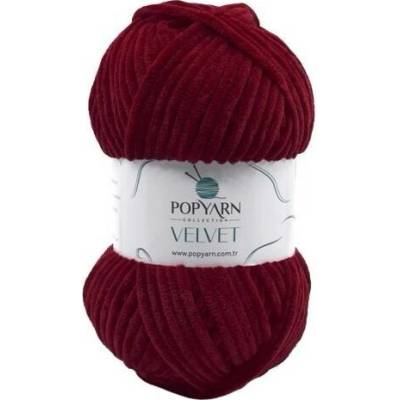 POPYARN Pletací příze Velvet B08 - červená
