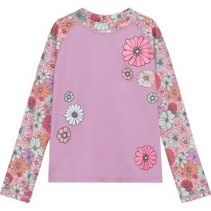 Color Kids Детска плажна тениска от ликра Color Kids Kid's T-Shirt L/S with Chest Print Lycra - Lavender Mist - размер 128 (EU) (750-2569-0417)