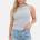 I Saw It First Ribbed Sleeveless Button Front Top - Grey Marl