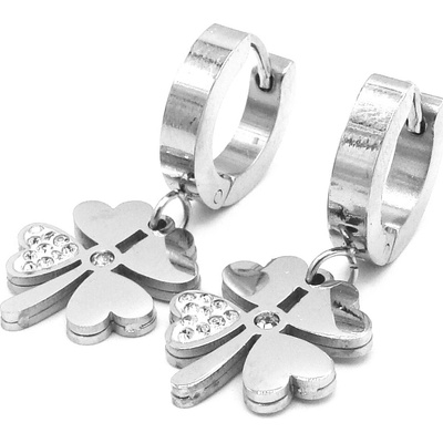 Steel Jewelry náušnice ČTYŘLÍSTEK Chirurgická ocel NS240283