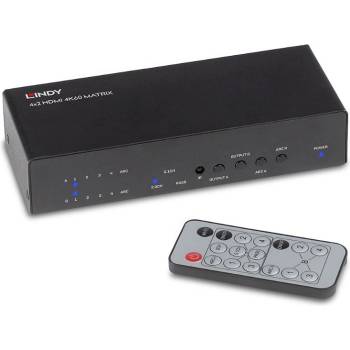 Lindy Матричен HDMI превключвател 4x2 4K60, Lindy 38084 (38084)