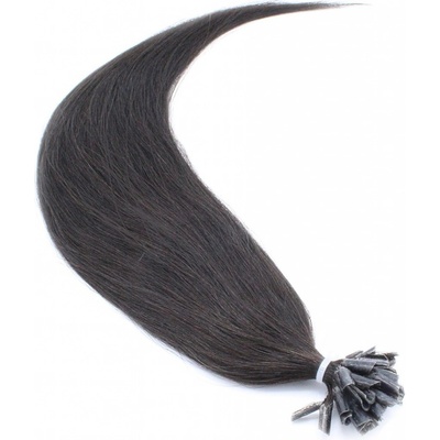 60cm vlasy evropského typu pro metodu keratin 0,7g/pr. přírodní černá