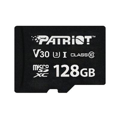 Карта памет 128GB microSDXC, Patriot VX Series, UHS-I U3 V30, скорост на четене до 90MB/s, скорост на запис до 80MB/s (PSF128GVX31MCX)
