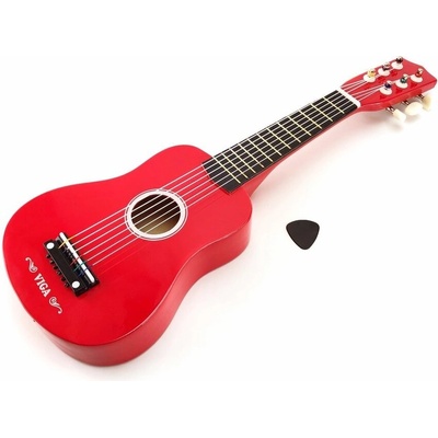 Viga Toys Дървена играчка - Китара червена " Guitar 21" Red - Viga Toys