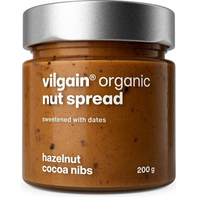 Vilgain Nut Spread sladený datľami BIO lieskové orechy a kakao 200 g