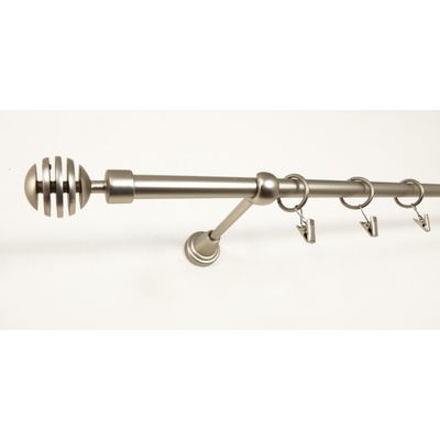 Garol Kovová garnýž Koule Trio decorative jednořadá stříbrná 160 cm