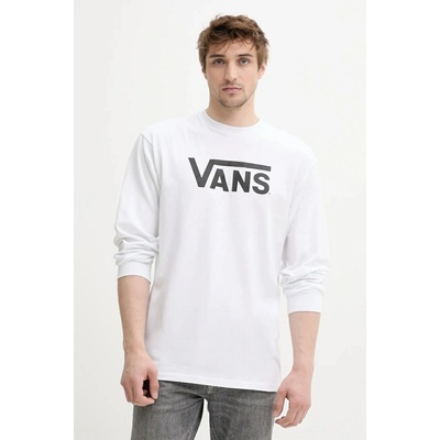 Vans tričko s dlhým rukávom biele