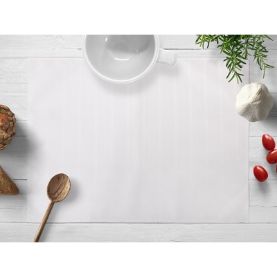 Biante Damaškové prestieranie DM-002 Biele - pásiky 6 a 24 mm 30x40cm