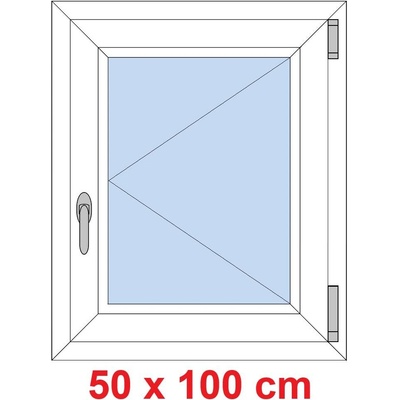 Soft Plastové okno 500 x 1000 mm, otevíravé, Černá krupička/Bílá