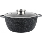Voltz Тенджера с капак Oliver Voltz OV54318C26, Ø26x12 см, 5.5 л, Лят алуминий, Керамично мраморно покритие, Черен