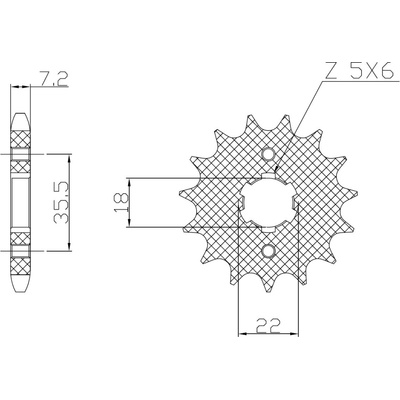 reťazové koliesko SUN21315, SUNSTAR (15 zubov) YAMAHA TW 200, TW 125 H/N