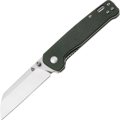 ! QSP Penguin V2 D2, 2 tone finish stonewash - satin,,Handle: Green micarta QS130V2-C1
