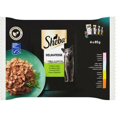 Sheba Delikatesse in Jelly losos bílá ryba kuře krůta 4 x 85 g