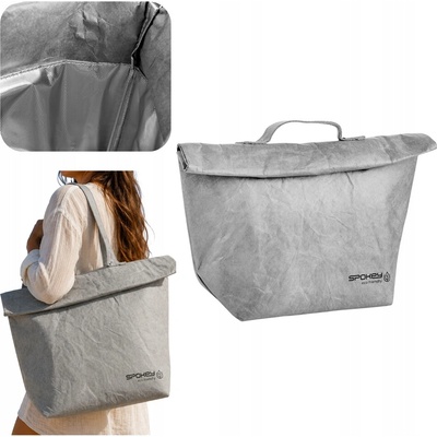 Spokey Eco Friendly Carta termo obal na desiatu s pútkom šedý 20 x 12 x 30 cm