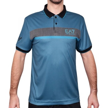 EA7 Мъжка тениска с якичка EA7 Man Jersey Polo Shirt - Тюркоазен