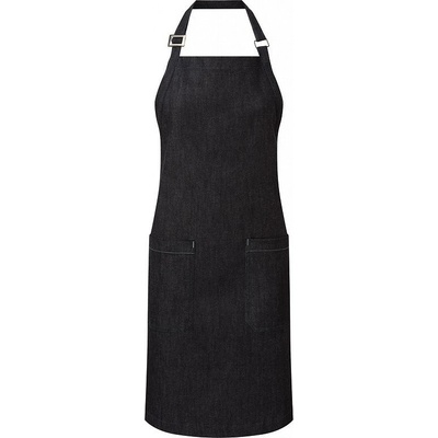 Premier Workwear Fairtrade organická keprová ástěra s laclem a dvěmi kapsami modrá indigo PW113