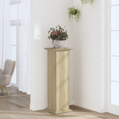 vidaXL Поставка за растения, сонома дъб, 33x33x100 см, инженерно дърво (852980)
