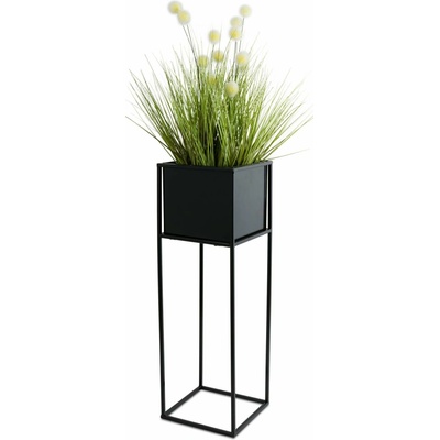 HowHomely KOVOVÝ květináč se stojanem PLAIN 70X24 CM ČERNÁ