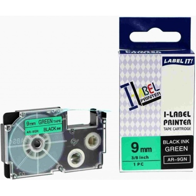 ALLPRINT Xerox páska s Casio, XR-9GN1, 9mm x 8m, černý tisk / zelený podklad - kompatibilní