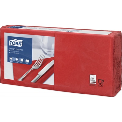 Tork ubrousky papírové 2V obědový červená 33x33cm