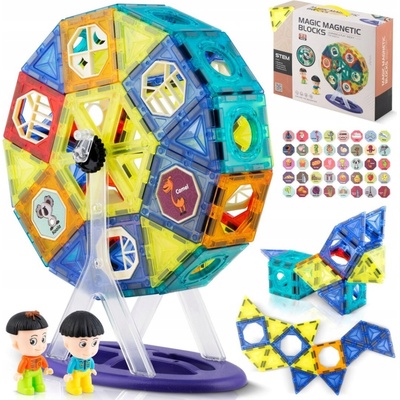 RicoKids Magnetické stavebnicové kocky Karusel 71 dielikov