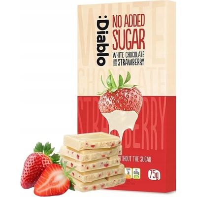 Diablo biela čokoláda bez cukru s jahodami pre diabetikov 75 g