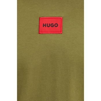 HUGO Памучна тениска hugo в зелено с апликация 50447978 (50447978)