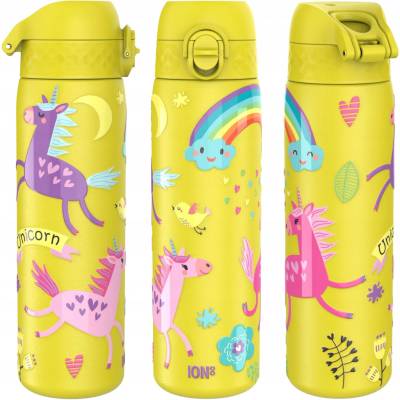 ION8 fľaša kovová žlltá jednorožce nepriepustná 600 ml