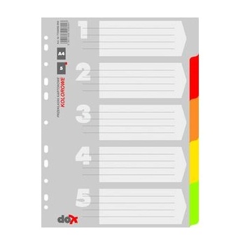Image 1 of Office Products Разделители Office Products А4, картон, 5 цвята (16379-А)