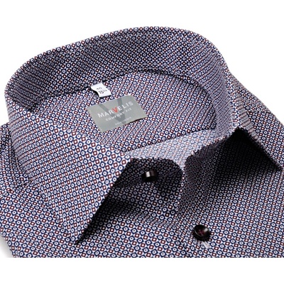 Marvelis Comfort Fit košile s červeno-modrým mozaikovým vzorem