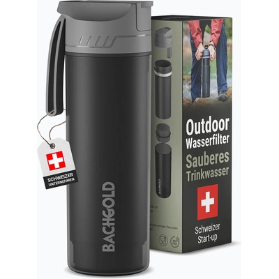 Bachgold Туристическа бутилка с филтър Bachgold Selfpress Waterfilter 500 ml black