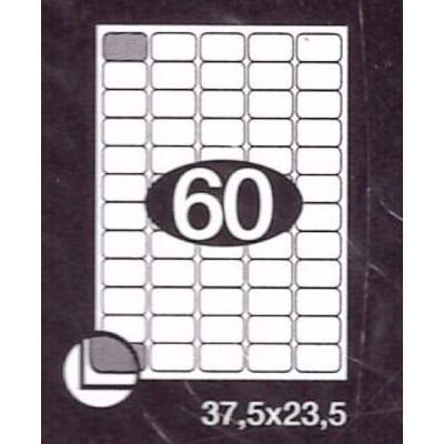 Print PEKZ375X235100A4B bílé 37,5 x 23,5 mm 60 etiket na A4 100 listů
