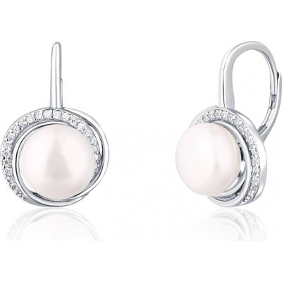 JwL Luxury Pearls luxusní stříbrné s perlou a zirkony JL0738