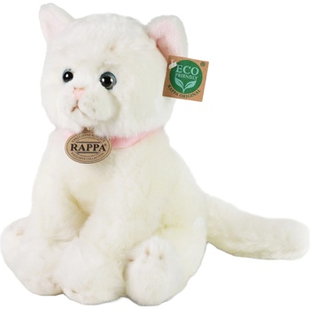 Rappa Плюшена играчка Rappa Еко приятели - Бяла котка, седяща, 25 cm (211056)