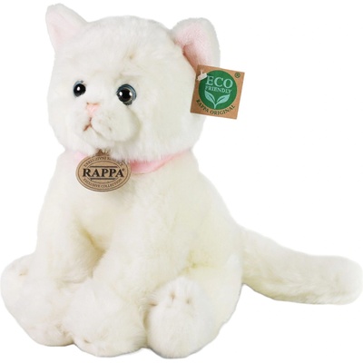 Rappa Плюшена играчка Rappa Еко приятели - Бяла котка, седяща, 25 cm (211056)