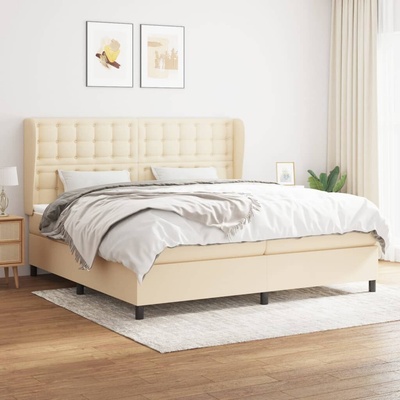 vidaXL 11461.3128314 Boxspring postel s matrací krémová textil