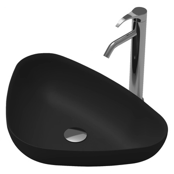 Image 1 of Inter Ceramic Мивка за баня Сатин 60х42 см, полимермраморен камък, черен мат (686b)