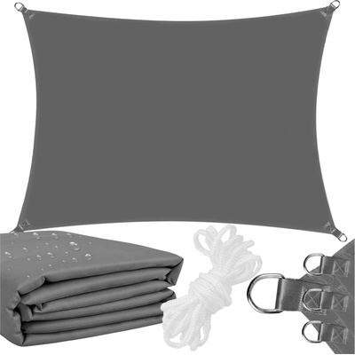 SPRINGOS Водоустойчиво квадратно слънцезащитно платно Springos 160 g/m2 4x3m - Графит (SN0058)