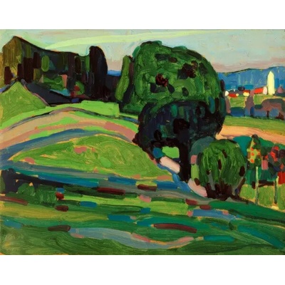 Obrazy - Kandinsky, Wassily: Krajina v Murnau - reprodukce obrazu
