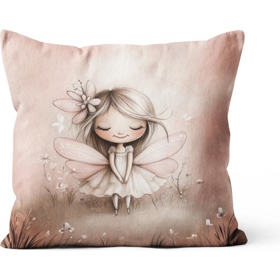 Takoy Bavlněný povlak na polštář 45x45 premium satén růžová víla Natalie-HT-00077 | 45 x 45 cm