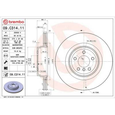 Brzdový kotúč BREMBO PRIME LINE - UV Coated 09.C314.11