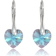 Swarovski Elements Heart krystal stříbrné visací modré srdce srdíčka 31012.4 Aquamarine modrá světlá azurová nebeská