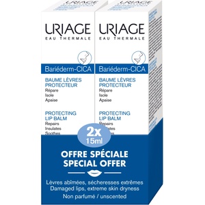 Uriage Bariederm-Cica Комплект - Защитен балсам за устни, 2 х 15 ml - baby