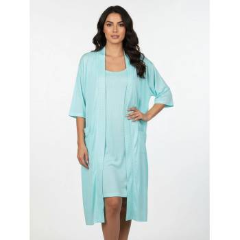 Комплект от халат и нощница в тюркоазено