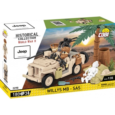 COBI 2298 World War II 1:35 Americký terénní automobil Jeep Willys MB - SAS