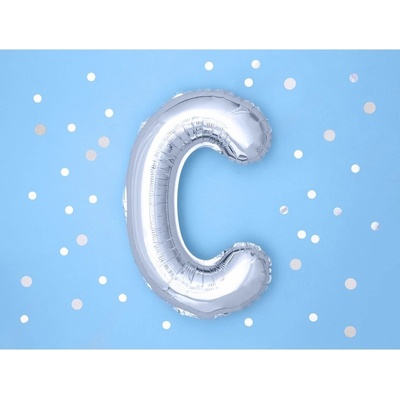 Party Deco FB2M C 018 Fóliový balón strieborný písmeno 35 cm C