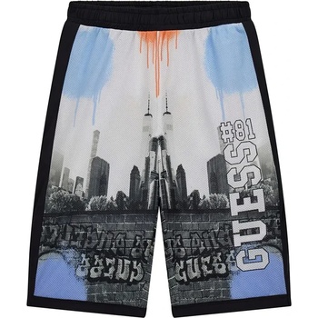 Image 1 of Guess Къси панталони за момче Urban City Print Guess с черни ивици