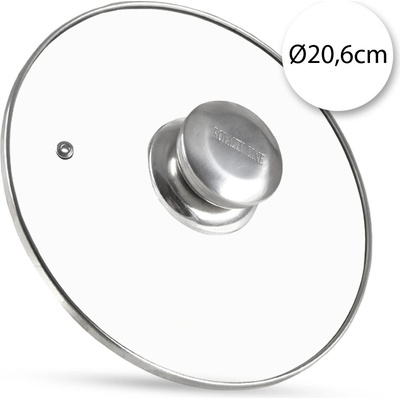 Royalty Line RL-5341 pokrievka sklenená 20,6cm nerezový úchyt