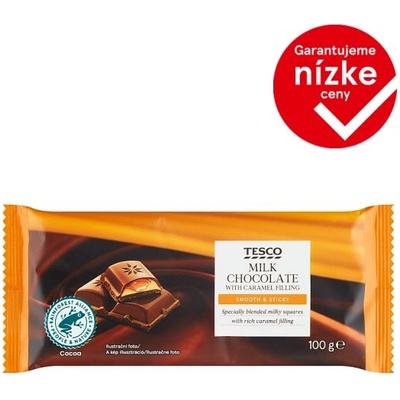 Tesco Mliečna čokoláda s karamelovou náplňou 100 g